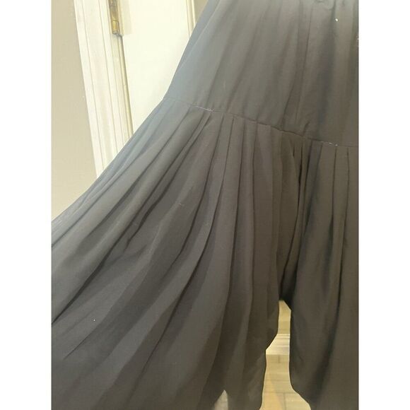 Black Sequined Lagenlook Harem Drop Crutch Slouchy Pants Size 6 - 8.     Mm - Picture 5 of 9